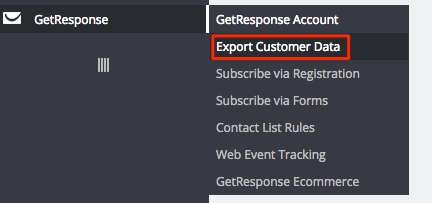 Exporting option shown in the menu