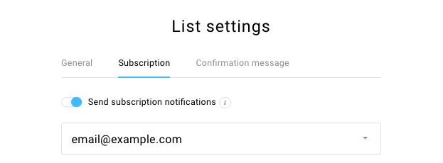 Notification and email fields shown