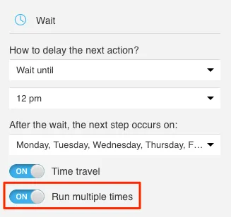 Run multiple times is switched on