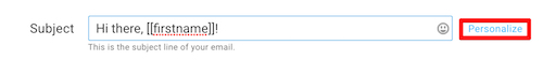 personalize subject line