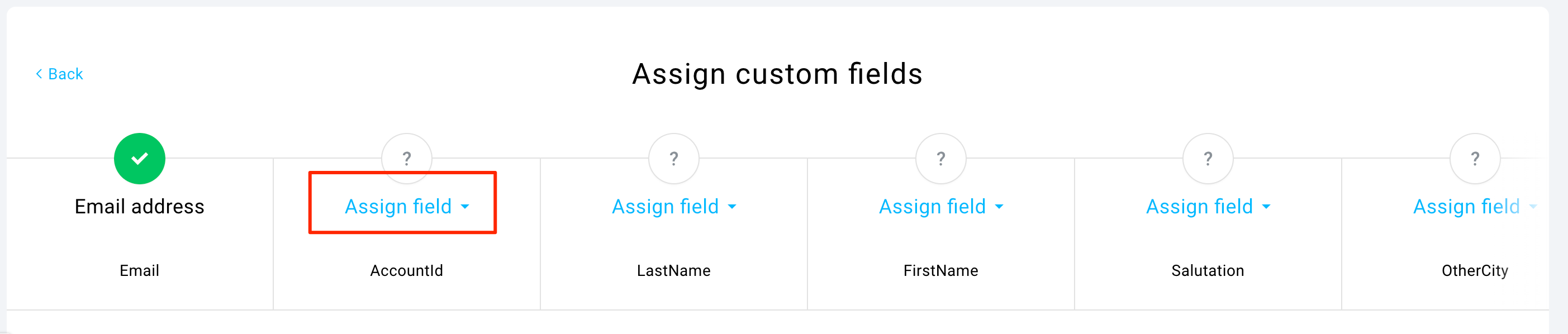 Mapping custom fields