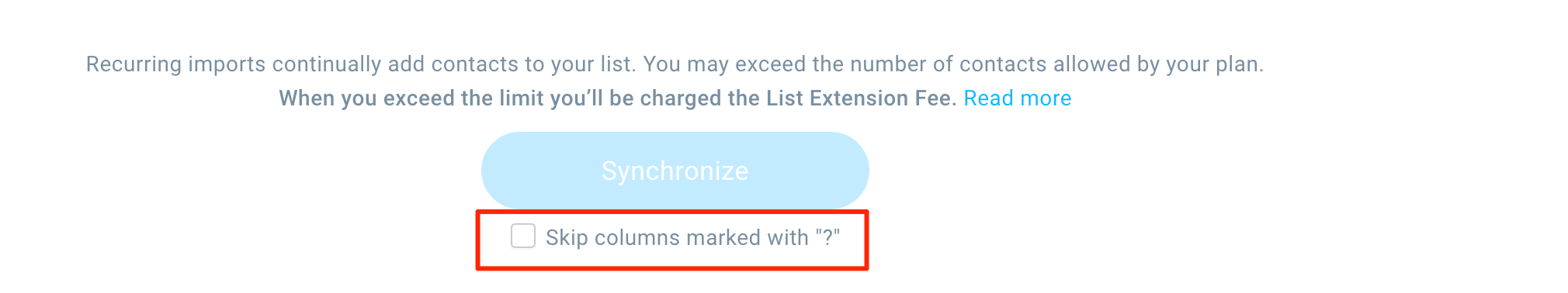 Skipping mapping custom fields