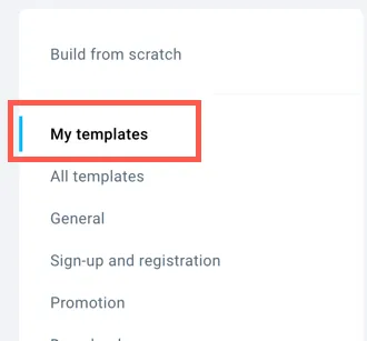 location of the my templates section.