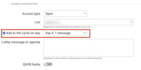 webinar autoresponder setting