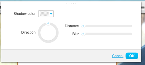 landing page shadow and border options.