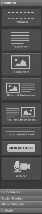 Toolbar-Optionen im Nachrichteneditor werden angezeigt.