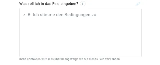 Feld für den Einwilligungstext.