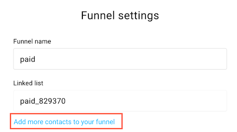 funnel settings page paid.