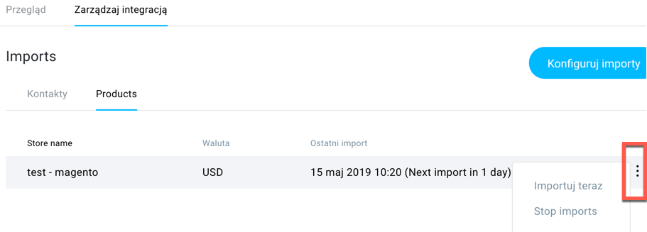 jak edytować importy produktów.