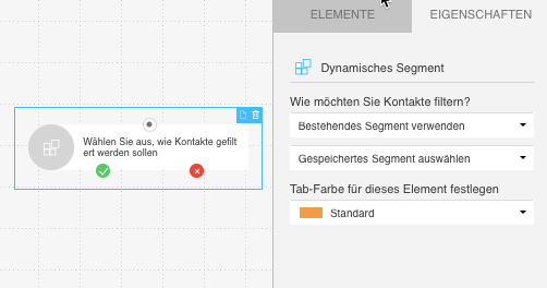 Dynamisches Segment Eigenschaften.