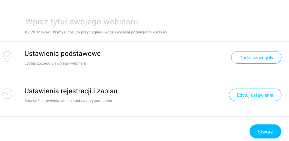 ustawienia webinaru.