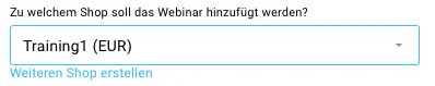 Kostenpflichtiges Webinar Shop erstellen.