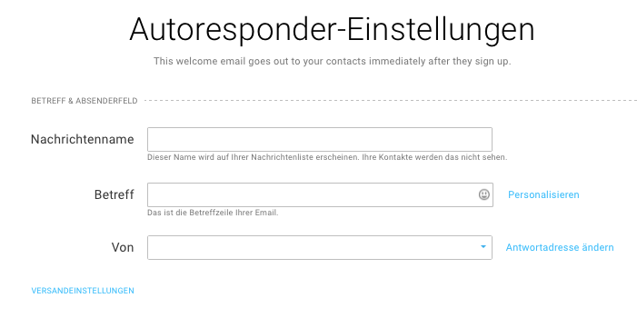 Autoresponder Einstellungen für kostenpflichtiges Webinar.