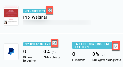 Vorschau Verkaufsseite und Bestellformular.