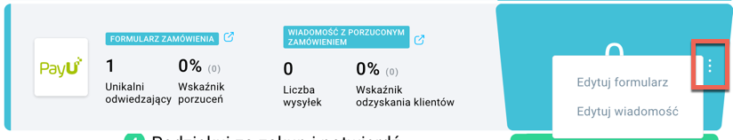 edytuj wiadomość z porzuconym zamówieniem.