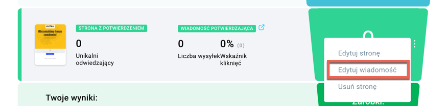 edytuj wiadomość potwierdzającą.