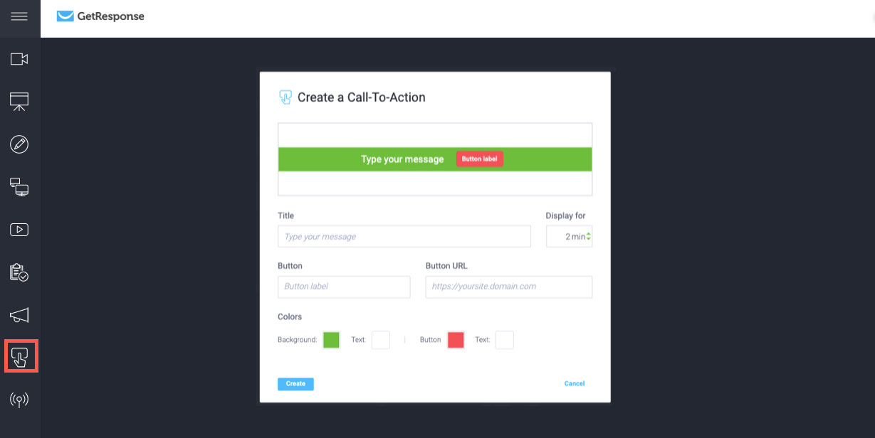 Create call to action