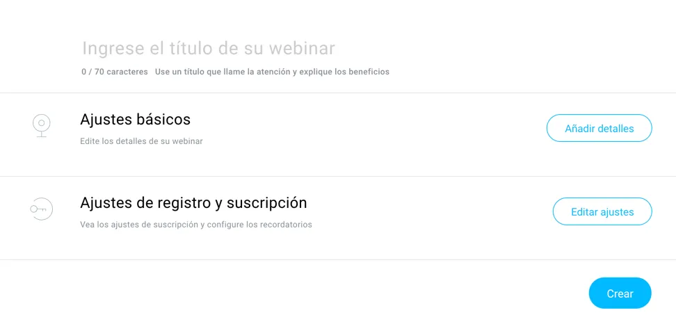 Ajustes de webinar.