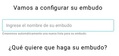 Configurar embudo.