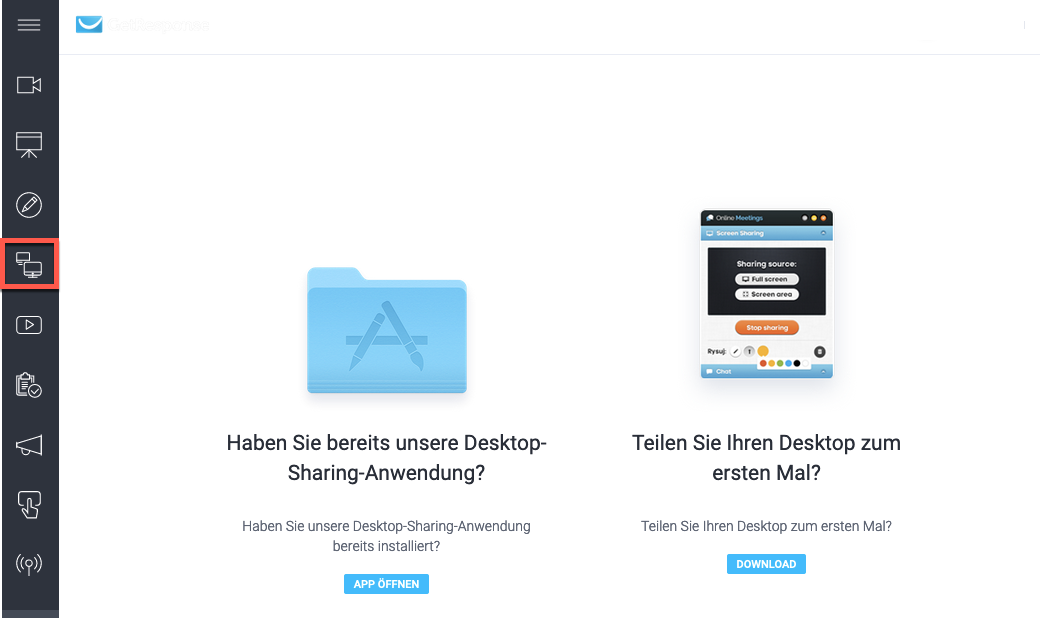 Desktop-Sharing Anwendung.