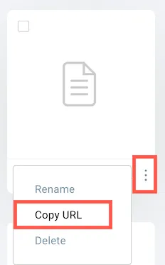 copy URL in files and images.