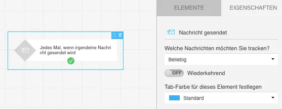 Eigenschaften der Kondition Nachricht gesendet.