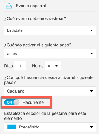 Establecer como recurrente.