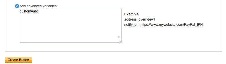 Advanced variables field.