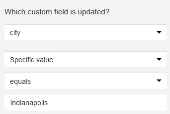 custom field changes specific value.