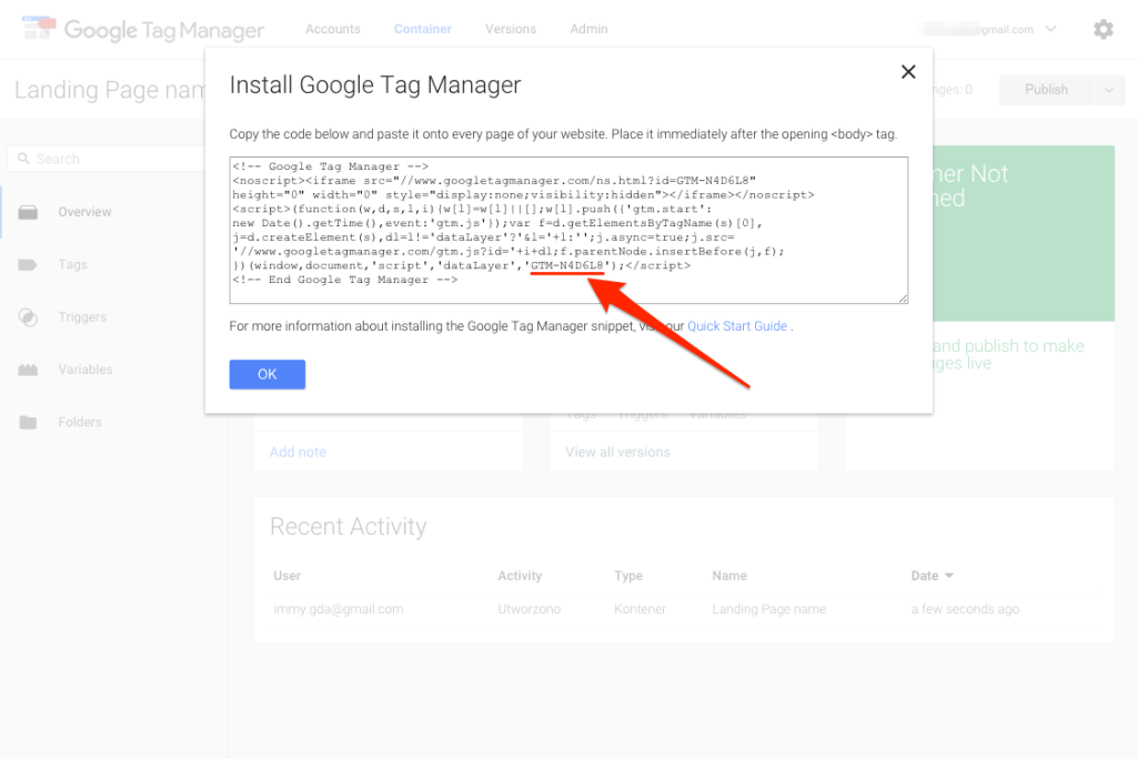 Tag Manager account setup 3.