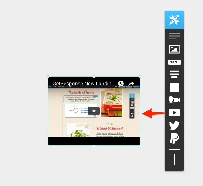 Add a video icon on landing page.