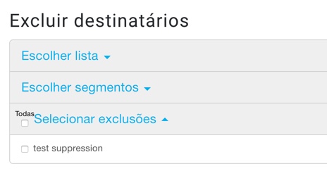 Excluir destinatários- suppression