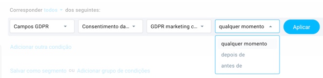 a qualquer momento, ou antes ou depois de uma data específica.
