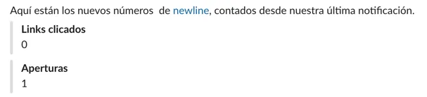 Notificación de aperturas y clics.