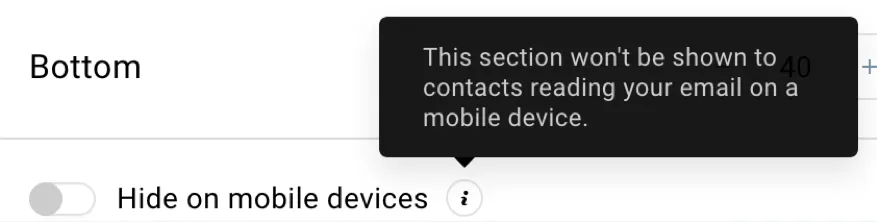 hide on mobile devices menu