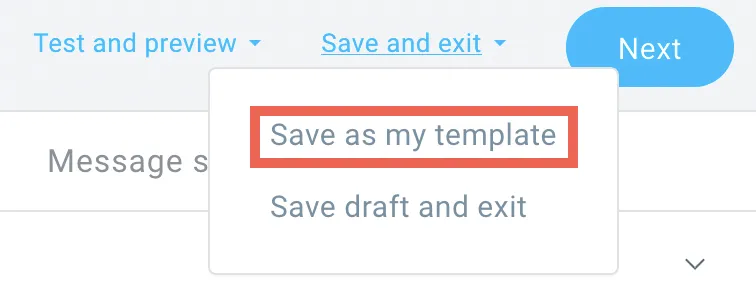 save as template in the editor.