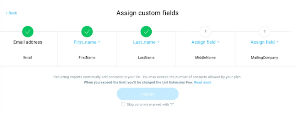 map custom fields.