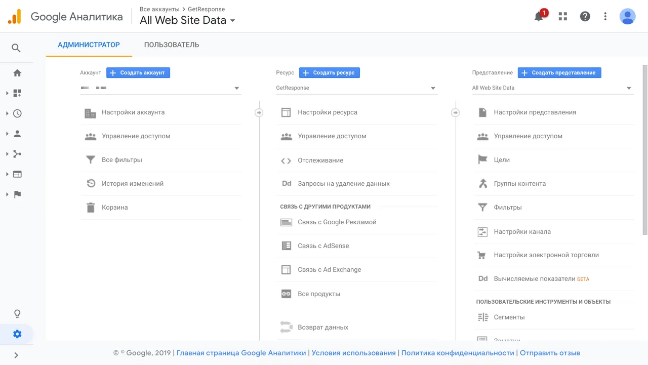 Google Analytics настройки