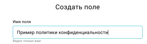 Здесь вводится название политики