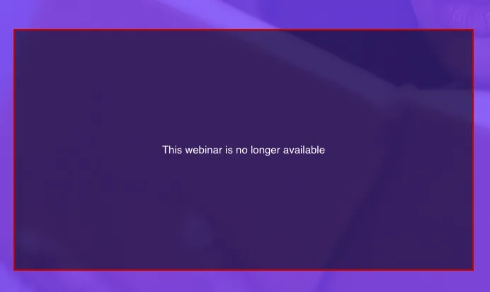 Webinar not available