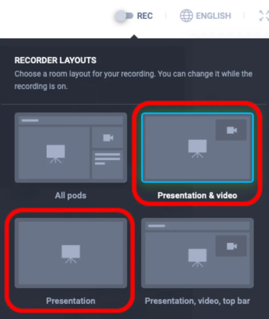 Recommended layouts.