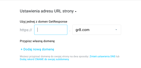 Ustawienia adresu URL strony.