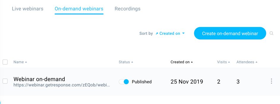 Manage webinars on demand.