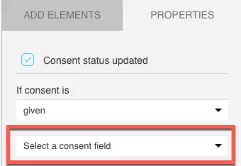 Consent updated properties for consent field.