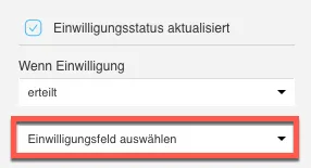 Auswahl Einwilligungsfeld.