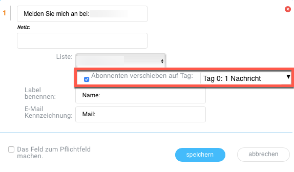 Umfrage Einstellungen Autoresponder.