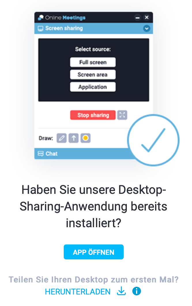 Desktop-Sharing App herunterladen.