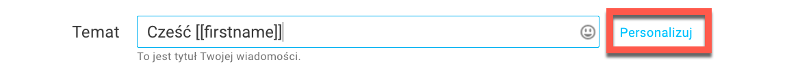 Personalizuj temat wiadomości.