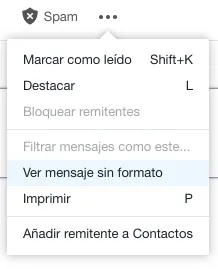 Ver mensaje sin formato en Yahoo.