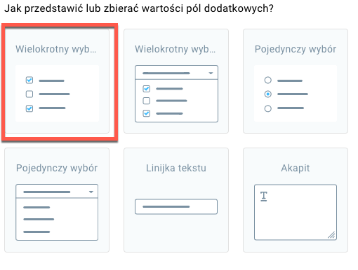 Wybór pola typu wielokrotnego wyboru